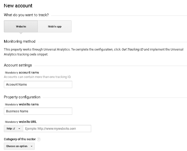 Google Analytics Business Registration