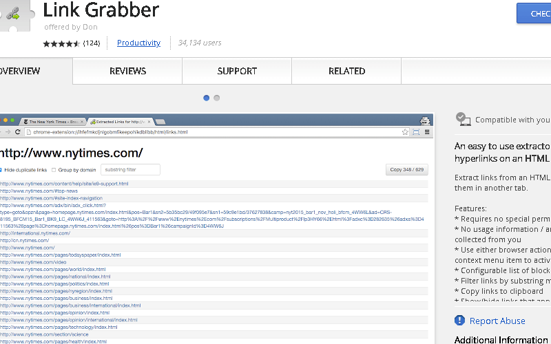 LinkGrabber Chrome Extension