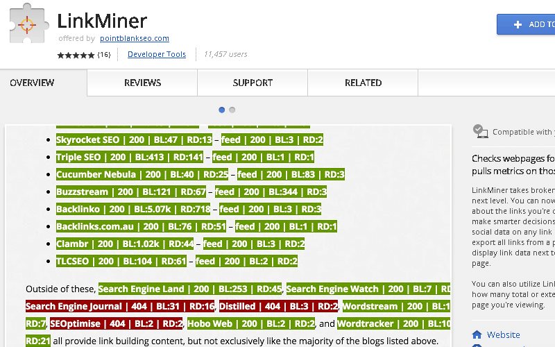 LinkMiner Chrome Extension