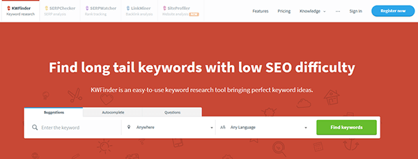 Use KeywordFinder To Build Your Keyword List