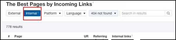AHREF Internal Links