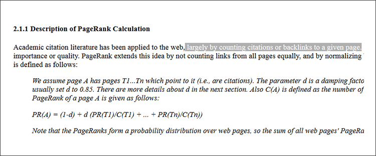 Breve explicação do Google sobre o PageRank