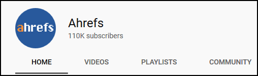 AHREF YouTube Channel Metrics