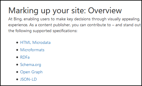 Bing Schema Guide