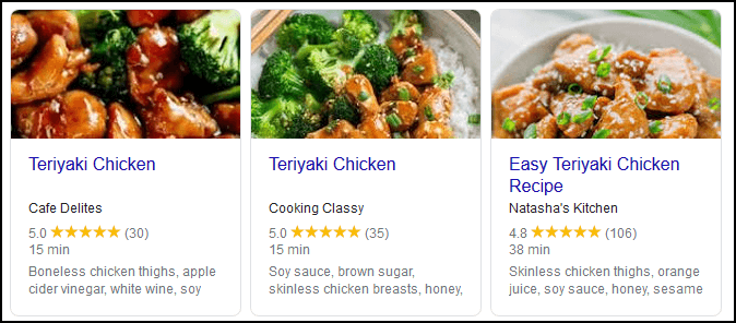 Structured Data for Recipes