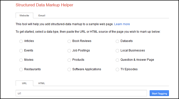 Google's Structured Data Markup Helper