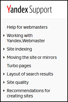 Guia de esquema Yandex